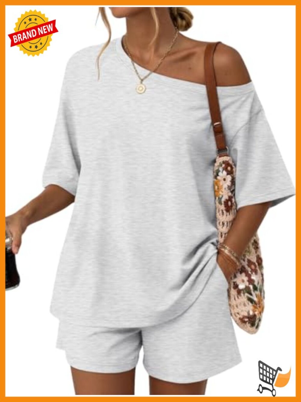 Womens 2 Piece Shorts Set Off Shoulder Lounge Matching Summer Casual